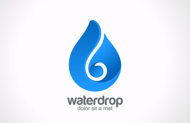 Logo Blue Water drop abstract vector icon design. Waterdrop