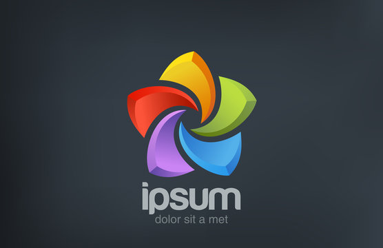 Logo Star abstract colorful. Social network concept