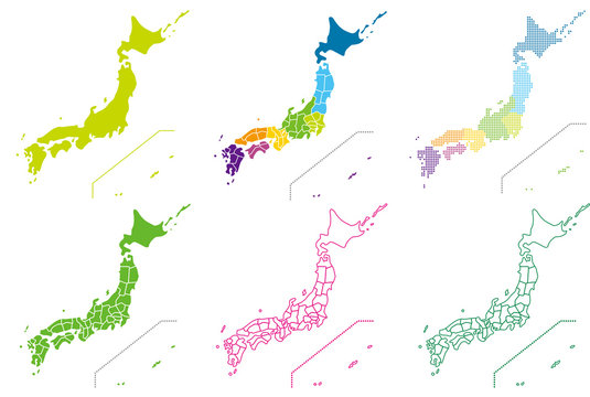日本地図デザインセット