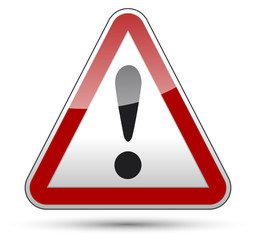 Exclamation mark danger triangle