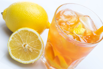 Fresh cocktail with lemon