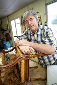 Portrait of craftsman in workshop