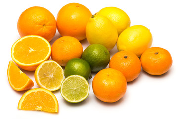 Fototapeta na wymiar Different citrus fruits