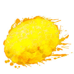 Melon made of colorful splashes on white background