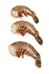 Tiger prawn or Asian tiger shrimp. Isolated on a white studio ba
