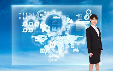 Composite image of smiling businesswoman