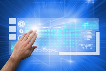 Composite image of hand presenting