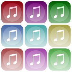Apps color music smoth icon set