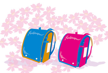 ランドセルで新一年生