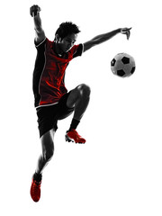Fototapeta na wymiar asian soccer player young man silhouette