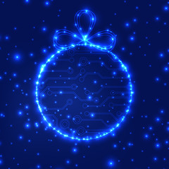 EPS10 vector circuit board ball christmas background texture