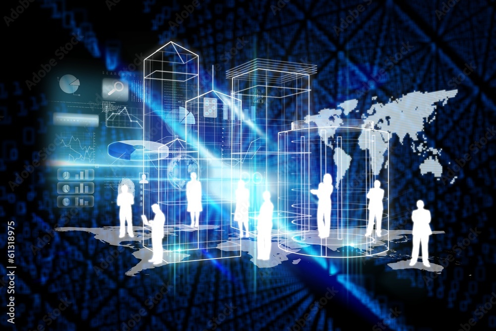 Aufkleber composite image of global technology background