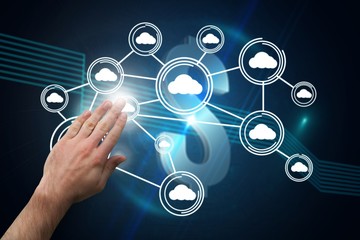 Composite image of hand presenting