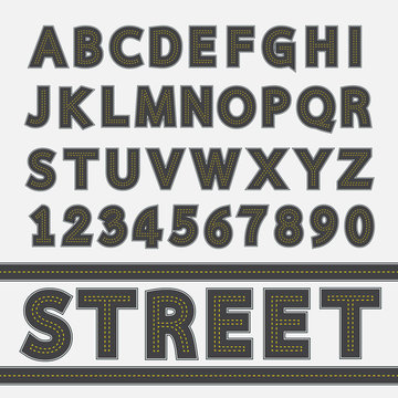 Street type font, Typography, Vector illustration