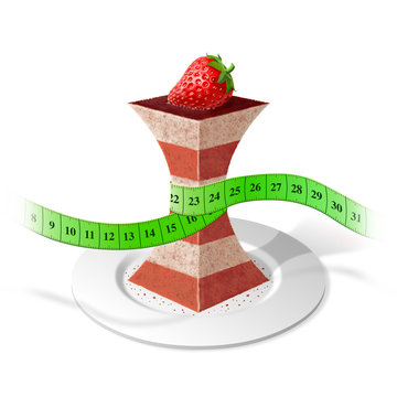 Shapely strawberry cake