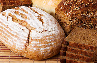 Bread background. Rural country still life