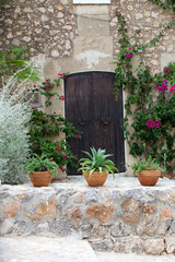 Fototapeta na wymiar Old charming street in spanish village Valldemossa, Mallorca