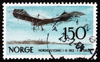 Postage stamp Norway 1962 German Rumpler Taube, Airplane