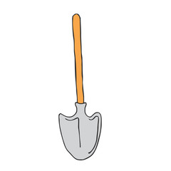 cartoon shovel garden spade bucket art drawing black old vector