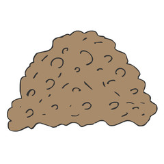 pile dirt of soil land on white background vector illustration