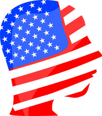 abstract head on united states flag