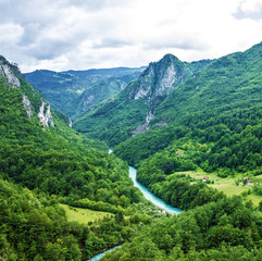 Fototapeta na wymiar Górskie rzeki Tara, Durmitor, Czarnogóra
