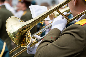 Fototapeta na wymiar Military brass band