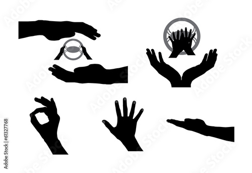 "Black Set of Hand. Vector Illustration" Stock image and royalty-free