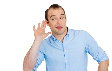 Nosy man listening in on conversation