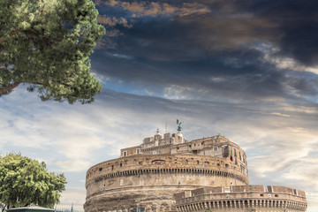 Castel St. Angelo with beautiful sky, Rome