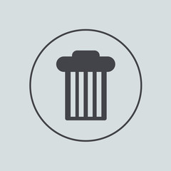 Vector circle icon on gray background. Eps 10