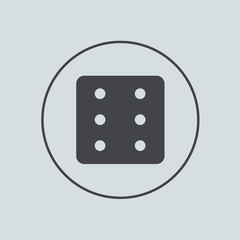 Vector circle icon on gray background. Eps 10