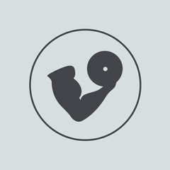 Vector circle icon on gray background. Eps 10