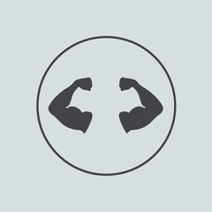 Vector circle icon on gray background. Eps 10