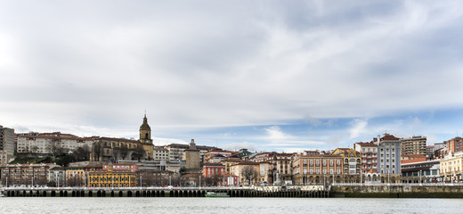 Panoramic views of Portugalete village in Bizkaia, Basque Countr