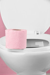 White toilet bowl in  bathroom