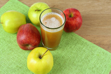 Healthy fresh juice of apples close up