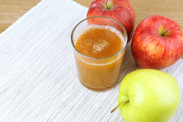 Healthy fresh juice of apples close up