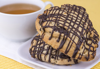 Chocolate scones and tea