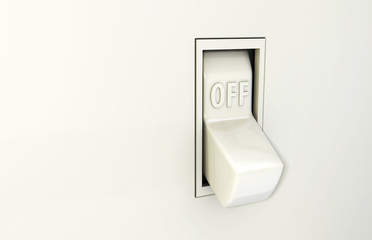 Isolated wall light switch in the Off position