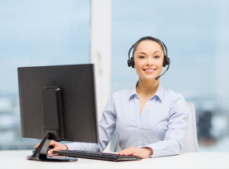 friendly female helpline operator