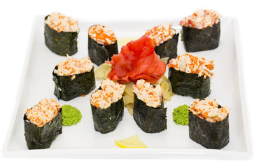 delicious seafood sushi at a Japanese restaurant