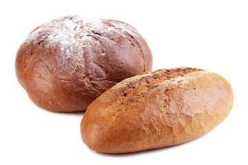 Rye breads isolated on white