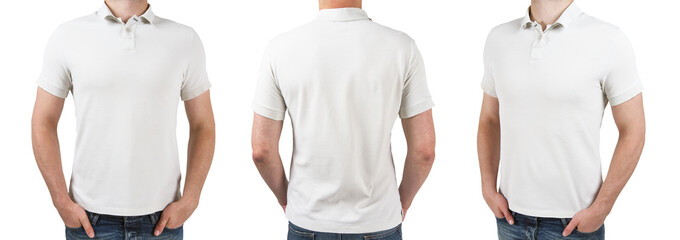 three man in white polo t-shirt - obrazy, fototapety, plakaty