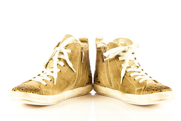 modern  sport shoes on white background