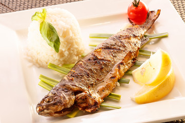 fish with rice