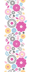 Vector vibrant floral scaterred vertical seamless pattern