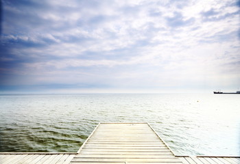 old wooden pier at the sea