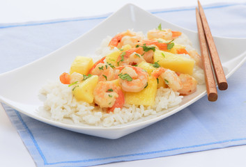 Shrimp and pineapple stirfry