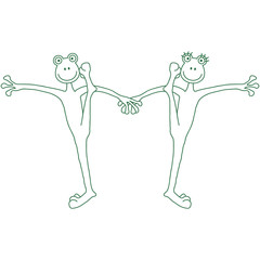 Dancing Comic Frog Love Couple